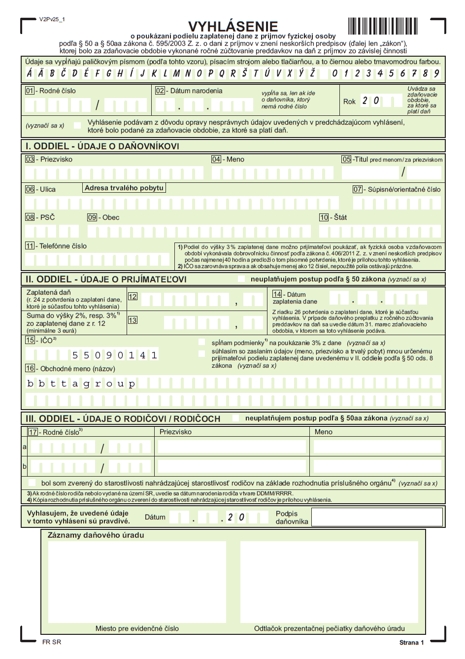 Support bbttagroup by donating 2 percent of your income tax