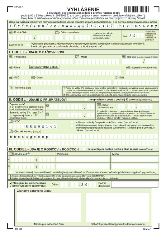 Support bbttagroup by donating 2 percent of your income tax