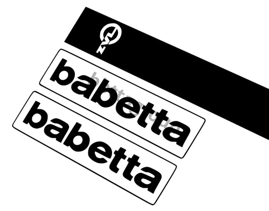 Babetta gas tank stickers / decals - babetta raketta bagetta babetta set 3 pcs / Black Sticker