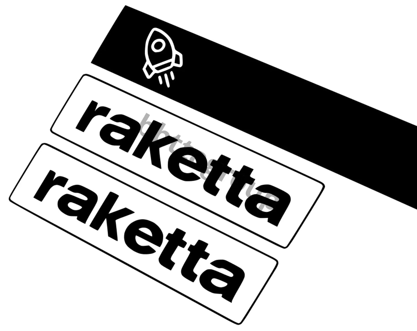 Babetta gas tank stickers / decals - babetta raketta bagetta raketta set 3 pcs / Black Sticker