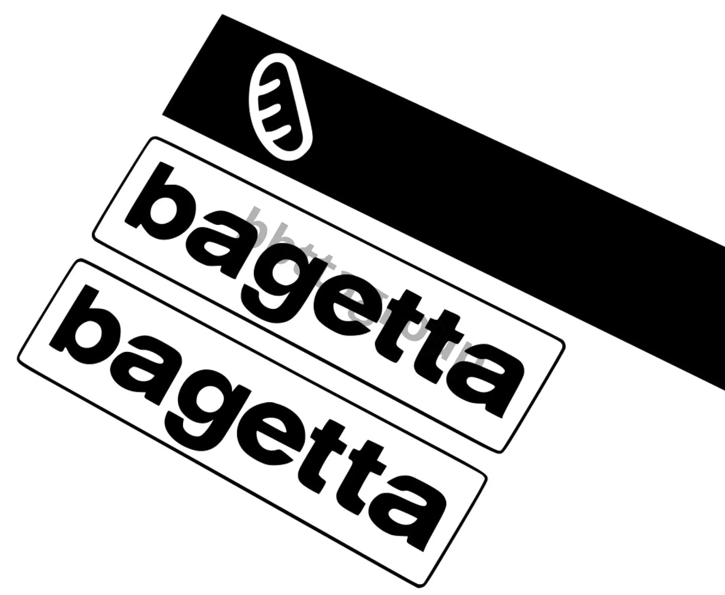 Babetta gas tank stickers / decals - babetta raketta bagetta bagetta set 3pcs / Black Sticker
